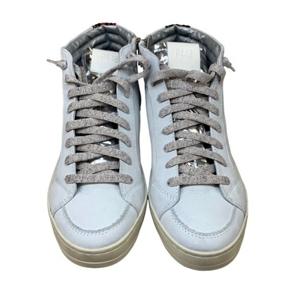 NEW P448 Skate Reflector High Top Leather Sneakers 37 / 7 with Box Multicolor